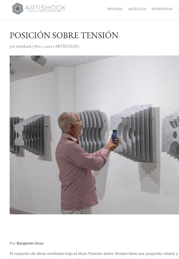 Artishock  POSICI&Oacute;N SOBRE TENSI&Oacute;N