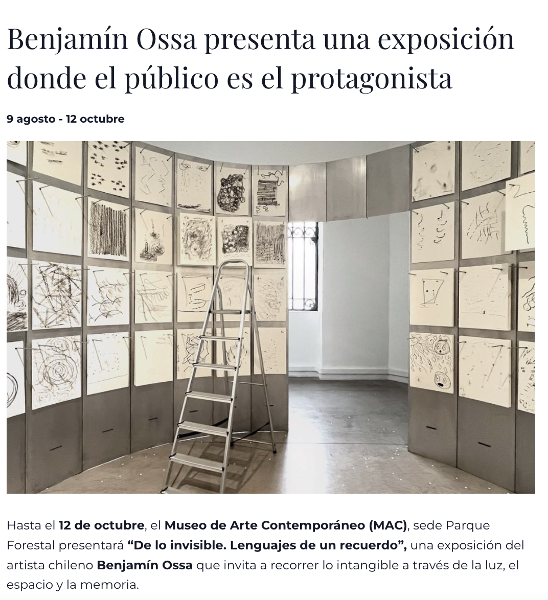 Benjam&iacute;n Ossa presenta una exposici&oacute;n donde el p&uacute;blico es el protagonista